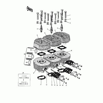 CYLINDER HEADS/CYLINDERS ('69-'72 H1/A/B