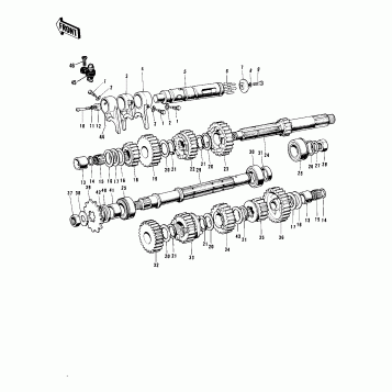 TRANSMISSION/CHANGE DRUM ('69-'72 H1/A/B