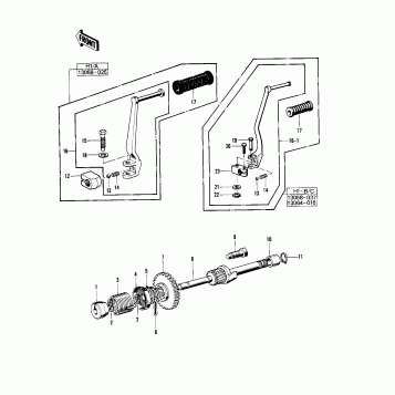KICKSTARTER MECHANISM ('69-'72 H1/A/B/C)