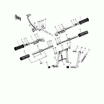 FOOTRESTS/STANDS/BRAKE PEDAL ('69-'72 H1