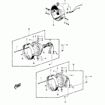 HEADLIGHT ('69-'72 H1/A/B/C)