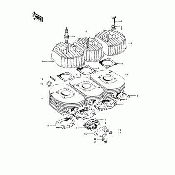 CYLINDER HEADS/CYLINDERS ('73-'75 D/E/F