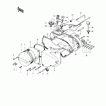 ENGINE COVERS ('73-'75 D/E/F & '76 A8)