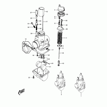 CARBURETORS ('73-'75 D/E/F & '76 A8)