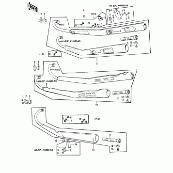 MUFFLERS ('73-'75 D/E/F & '76 A8)