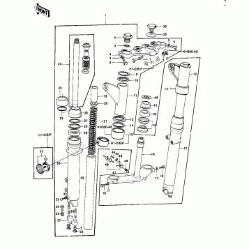 FRONT FORK ('73-'75 D/E/F & '76 A8)