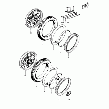 WHEELS/TIRES ('73-'75 D/E/F & '76 A8)