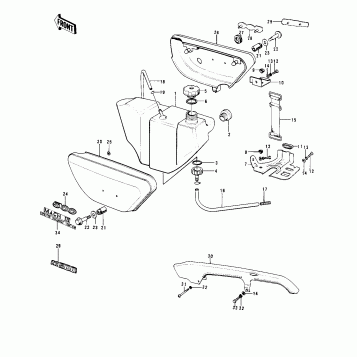 SIDE COVERS/OIL TANK/CHAIN COVER ('73-'7