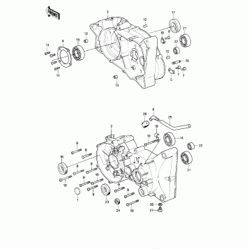 CRANKCASE ('80-'81 KE175-D2/D3)