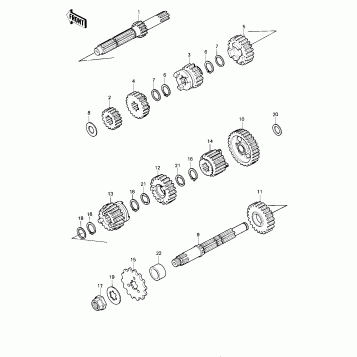 TRANSMISSION ('80-'81 KE175-D2/D3)