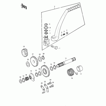 KICKSTARTER MECHANISM ('80-'81 KE175-D2/