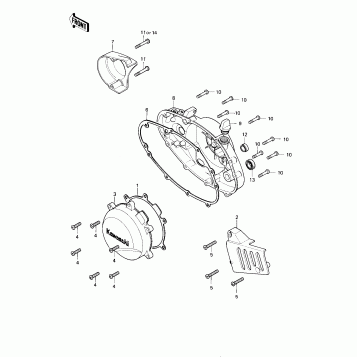 ENGINE COVERS ('80-'81 KE175-D2/D3)