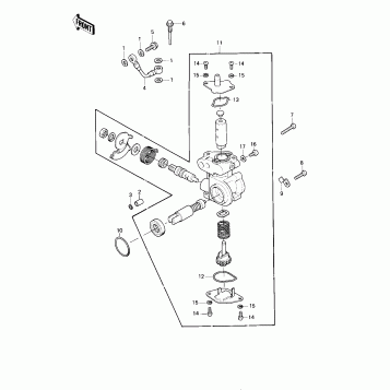 OIL PUMP ('80-'81 KE175-D2/D3)