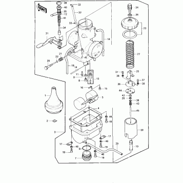 CARBURETOR ('80-'81 KE175-D2/D3)