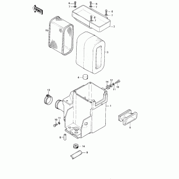 AIR CLEANER ('80-'81 KE175-D2/D3)