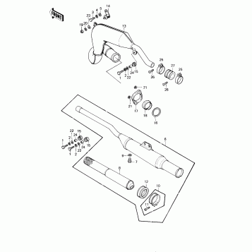 MUFFLER ('80-'81 KE175-D2/D3)