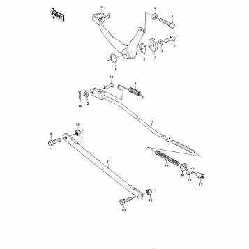 BRAKE PEDAL/TORQUE LINK ('80-'81 KE175-D