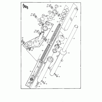 FRONT FORK ('80-'81 KE175-D2/D3)
