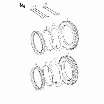 WHEELS/TIRES ('80-'81 KE175-D2/D3)