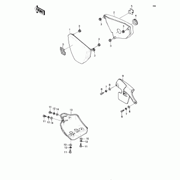 SIDE COVERS/CHAIN COVER ('80-'81 KE175-D