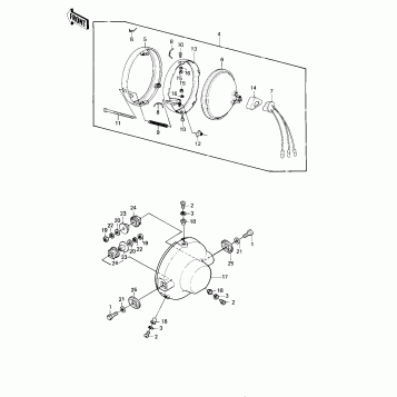 HEADLIGHT ('80-'81 KE175-D2/D3)