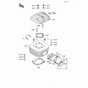CYLINDER HEAD/CYLINDER/REED VALVE ('82-'