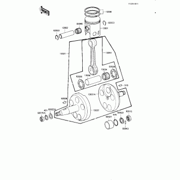 CRANKSHAFT/PISTON ('82-'83 KE175-D4/D5)