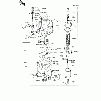 CARBURETOR ('82-'83 KE175-D4/D5)