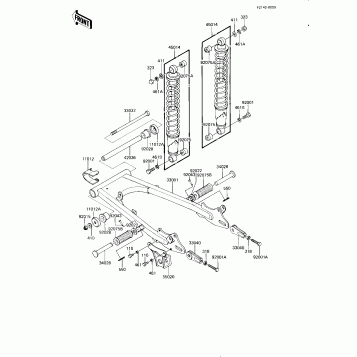 SWING ARM/SHOCK ABSORBERS ('82-'83 KE175