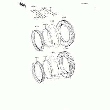 WHEELS/TIRES ('82-'83 KE175-D4/D5)