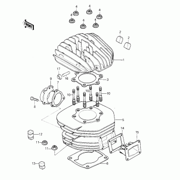 CYLINDER HEAD/CYLINDER/REED VALVE ('81KD