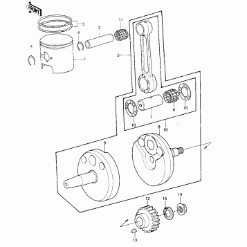 CRANKSHAFT/PISTON ('81KDX250-B1)