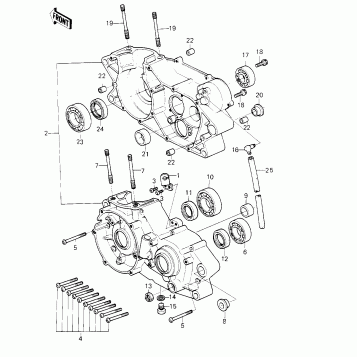 CRANKCASE ('81KDX250-B1)