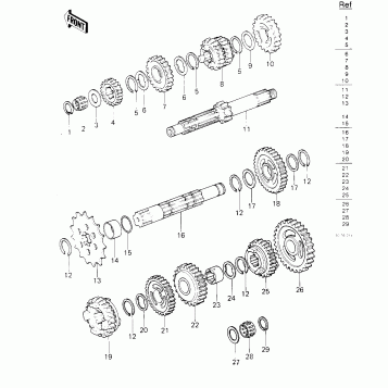 TRANSMISSION ('81KDX250-B1)