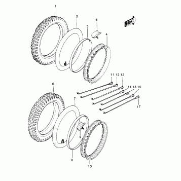 WHEELS/TIRES ('81KDX250-B1)