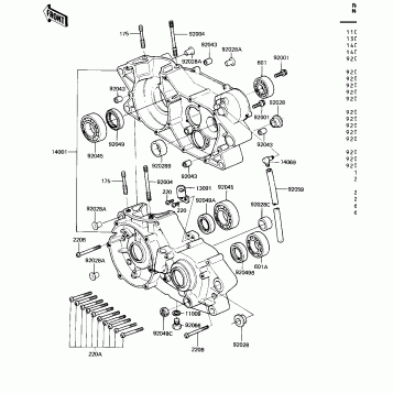 CRANKCASE ('82 KDX250-B2)