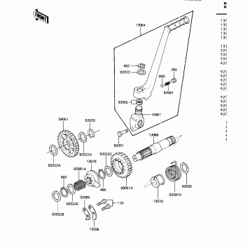 KICKSTARTER MECHANISM ('82 KDX250-B2)