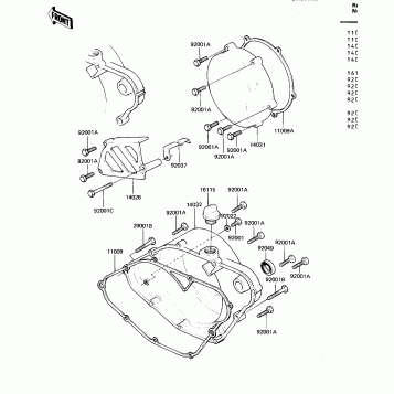 ENGINE COVERS ('82 KDX250-B2)