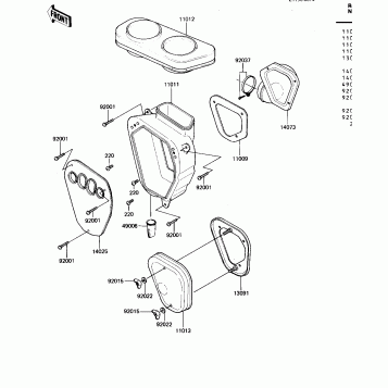 AIR CLEANER ('82 KDX250-B2)