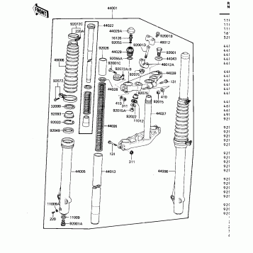 FRONT FORK ('82 KDX250-B2)