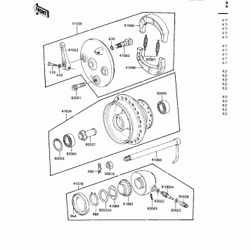 FRONT HUB/BRAKE ('82 KDX250-B2)