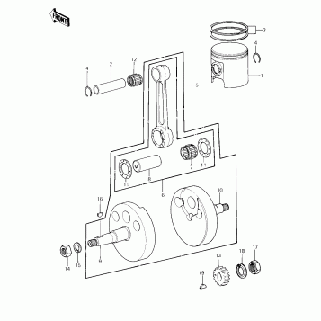 CRANKSHAFT/PISTON ('81 KX80-C1)