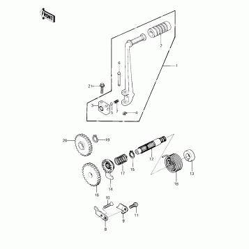 KICKSTARTER MECHANISM ('81 KX80-C1)