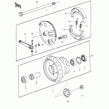 FRONT HUB/BRAKE ('81 KX80-C1)