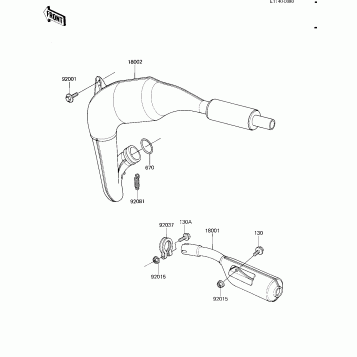 MUFFLER ('82 KX80-C2)