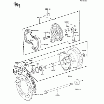REAR HUB/BRAKE/CHAIN ('82 KX80-C2)