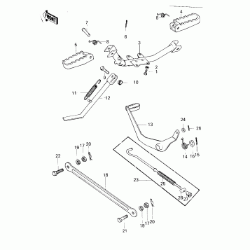 FOOTRESTS/STAND/BRAKE PEDAL