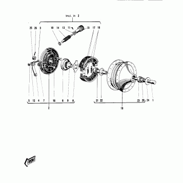 FRONT HUB/BRAKE