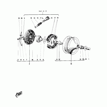 FRONT HUB/BRAKE