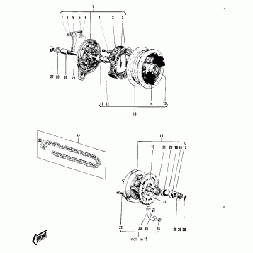 REAR HUB/BRAKE/CHAIN